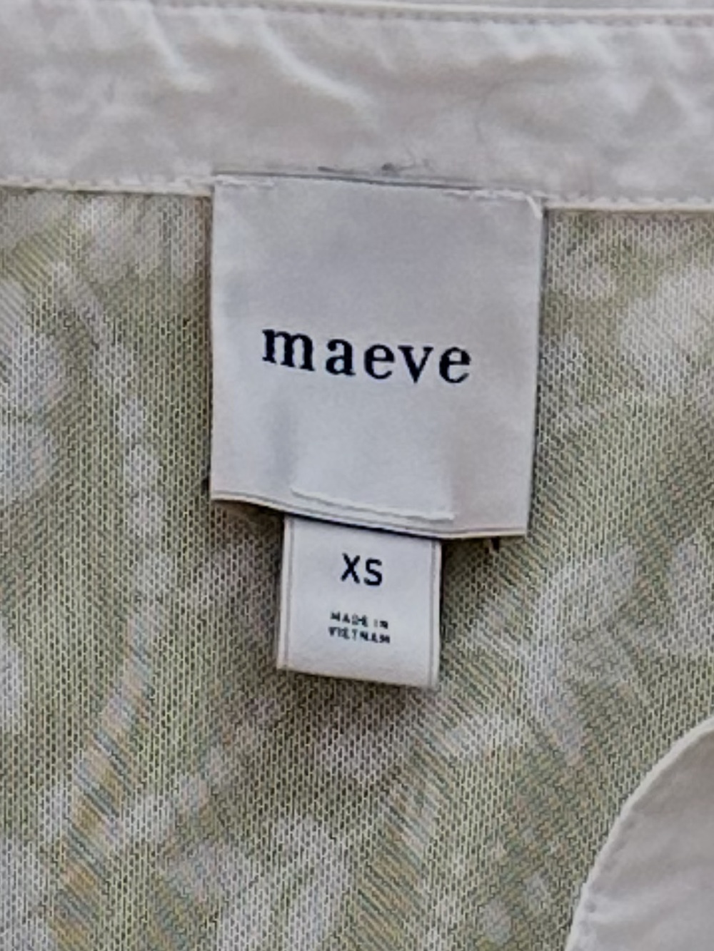 Maeve Green Floral Smocked Peplum Top with White Collar - Picture 4 of 4